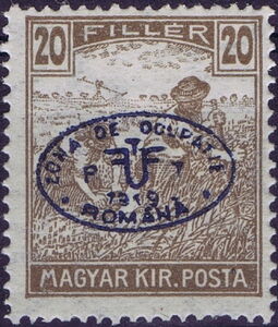 Blue overprint on Mi. HU196