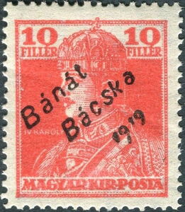 Overprint: 'Bánát Bácska 1919'