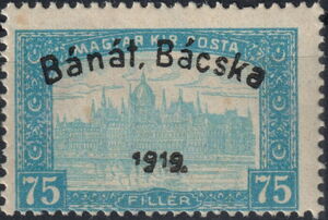 Overprint: 'Bánát Bácska 1919'