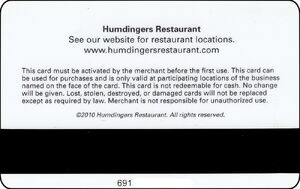 Gift Card: Logo (Restaurants, United States of America(Humdingers) Col ...