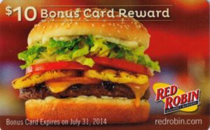 Gift Card: Bonus card (Red Robin, United States of America) (Bonus Card ...