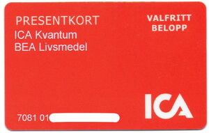 Gift Card: ICA BEA Livsmedel (ICA, Sweden(Ica) Col:SE-ICA-001d 💳