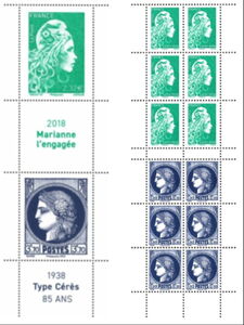 Timbre: Marianne of YZ and Cérès of 1938 (France(Marianne (YZ Digan ...