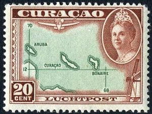 Map of Curacao, Aruba and Bonaire