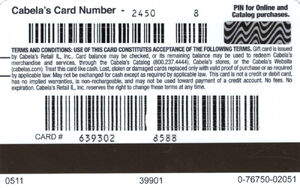 Gift Card: World's Foremost Outfitter (Cabela's, United States of ...