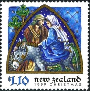 Mary and Joseph on way to Bethlehem