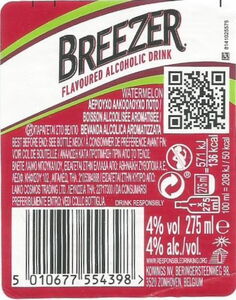 Breezer Flavoured Alcoholic Drink Watermelon