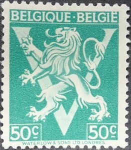 Heraldic Lion with 'V'