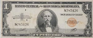Cédulas: 1 Peso (República Dominicana(1947-1955 ND Issue) Wor:P-60a.2 💴