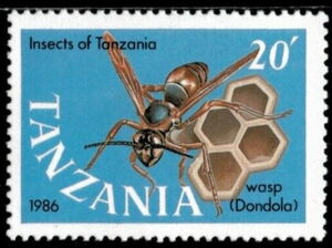 stamp-wasp-poliste-sp-tanzania-insects-of-tanzania-mi-tz-402-sn