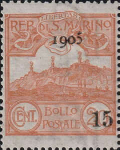Definitive new value and year overprint