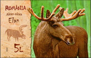 Stamp: Moose (Alces alces) (Romania(Extinct Species from the Fauna of ...