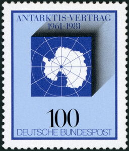 Stamp: Map of Antarctica (Germany, Federal RepublicMi:DE 1117,Sn:DE ...