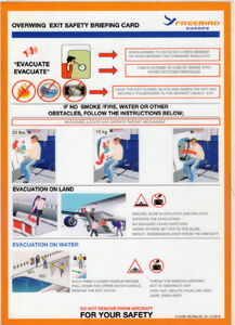 Overwing Exit Safety Briefing Card