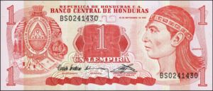 Banknote: 1 Lempira (Honduras) (1992-1998 Issues) Wor:P-71