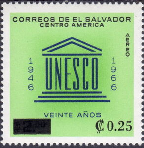 20th anniversary of UNESCO, Surcharged