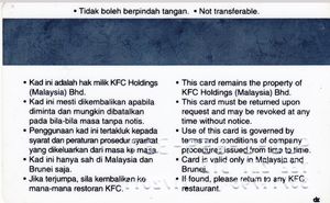 Gift Card Kids Fun Club Kfc Malaysia Fastfood Col My Kfc 01