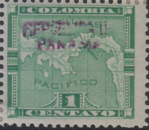 Map of the Panama isthmus Overprinted