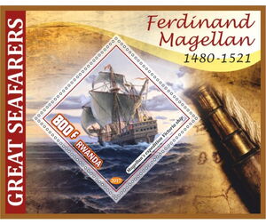 Stamp: Great People Great seafarers Ferdinand Magellan (Rwanda: Illegal ...