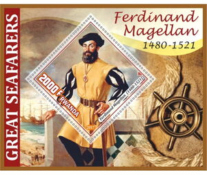 Stamp: Great People Great seafarers Ferdinand Magellan (Rwanda: Illegal ...