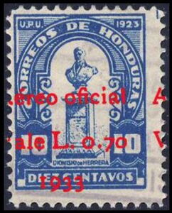 Stamp: Dionisio de Herrera overprinted (Honduras(Officials 1933) Mi:HN