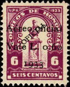 Stamp: Dionisio de Herrera overprinted (Honduras(Officials 1933) Mi:HN