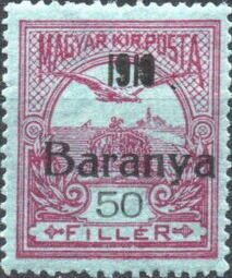 Black overprint: '1919 Baranya'