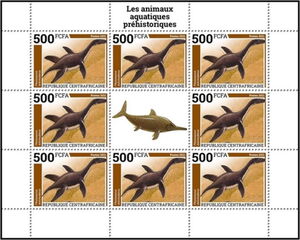 Stamp: Prehistoric Aquatic Animals - Plesiosaurus dolichodeirus