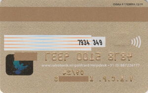 Card Nummer Rabobank Bank Card: Rabo GoldCard (Rabobank, NetherlandsCol:NL-VI-0017 💳