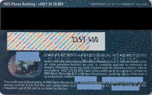 Bank Card: Rbs (Royal Bank of Scotland (RBS), RomaniaCol:RO-MC-0491 💳
