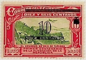 Mountain landscape with mules - overprinted with new value