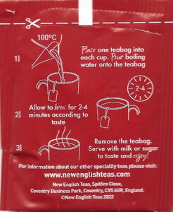 Tea Bag English Breakfast Glossy New English Teas United Kingdom Of