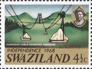 Cable lift carrying asbestos