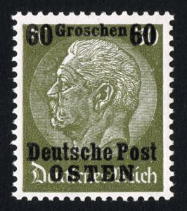 Stamp: Overprint OSTEN Over Hindenburg (Poland, German Occupation In ...