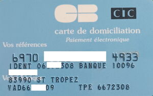 Bank Card: Cb Cic (CIC, FranceCol:FR-GM-0125 💳