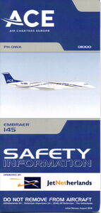 Embraer 145 PH-DWA safety card
