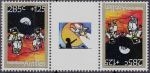 Astronauts walking on Moon