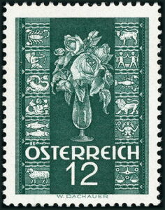 Vase with roses & zodiac signs