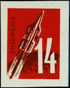 Fantasy rocket over part of Globe