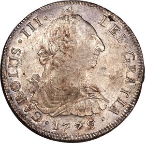 Moeda: 8 Reales (Chile(1759~1788 - Carlos III) Col:CL-000121,WCC