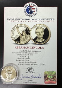 1 Dollar (16th president Abraham Lincoln 1861-1865)