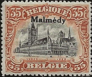 Overprint "Malmédy" on Ypres - Perf. 14