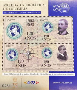 邮票: Geographic Society of Colombia, Centenary (哥伦比亚(Geographic Society ...