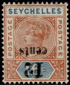 Queen Victoria Surcharged in Black