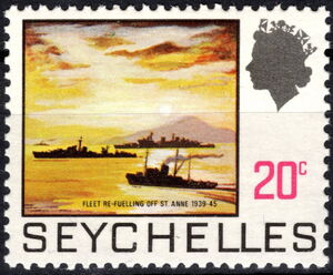 Fleet re-fuelling off St. Anne, 1939-45