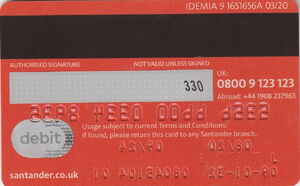 Bank Card: Santander MasterCard Debit (Santander, United Kingdom of ...