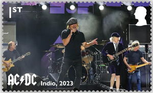 Stamp: AC/DC Performing in Indio, 2023 (United Kingdom of Great Britain ...