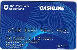 Bank Card: Cashline (Royal Bank of Scotland, United Kingdom of Great ...