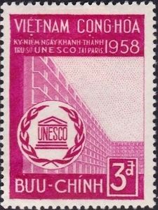 UNESCO Headquarters Building, Paris and UNESCO Emblem