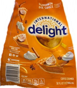 Food Label: International Delight Pumpkin Pie Spice Coffee Creamer